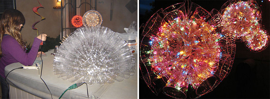 Sparkleball: DIY Christmas Decorations Made Of Plastic Cups And Christmas Lights