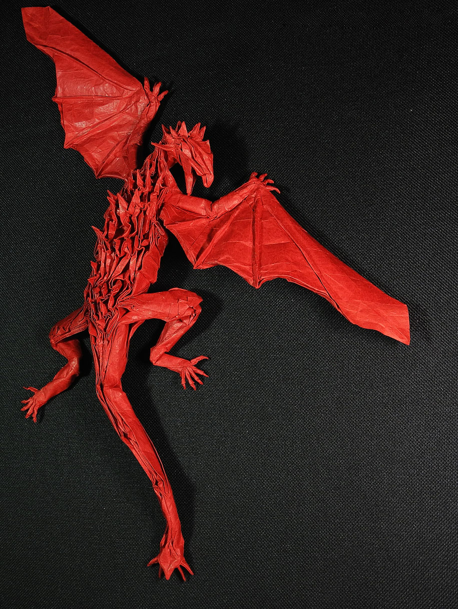 Highly Detailed Origami Dinosaurs and Dragons By Vietnamese Chemistry Teacher