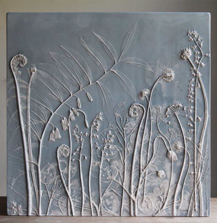 UK Artist Makes Fossil Flowers By Casting Them In Plaster