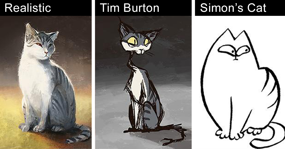 Artist Draws Her Cat Using 12 Different Styles