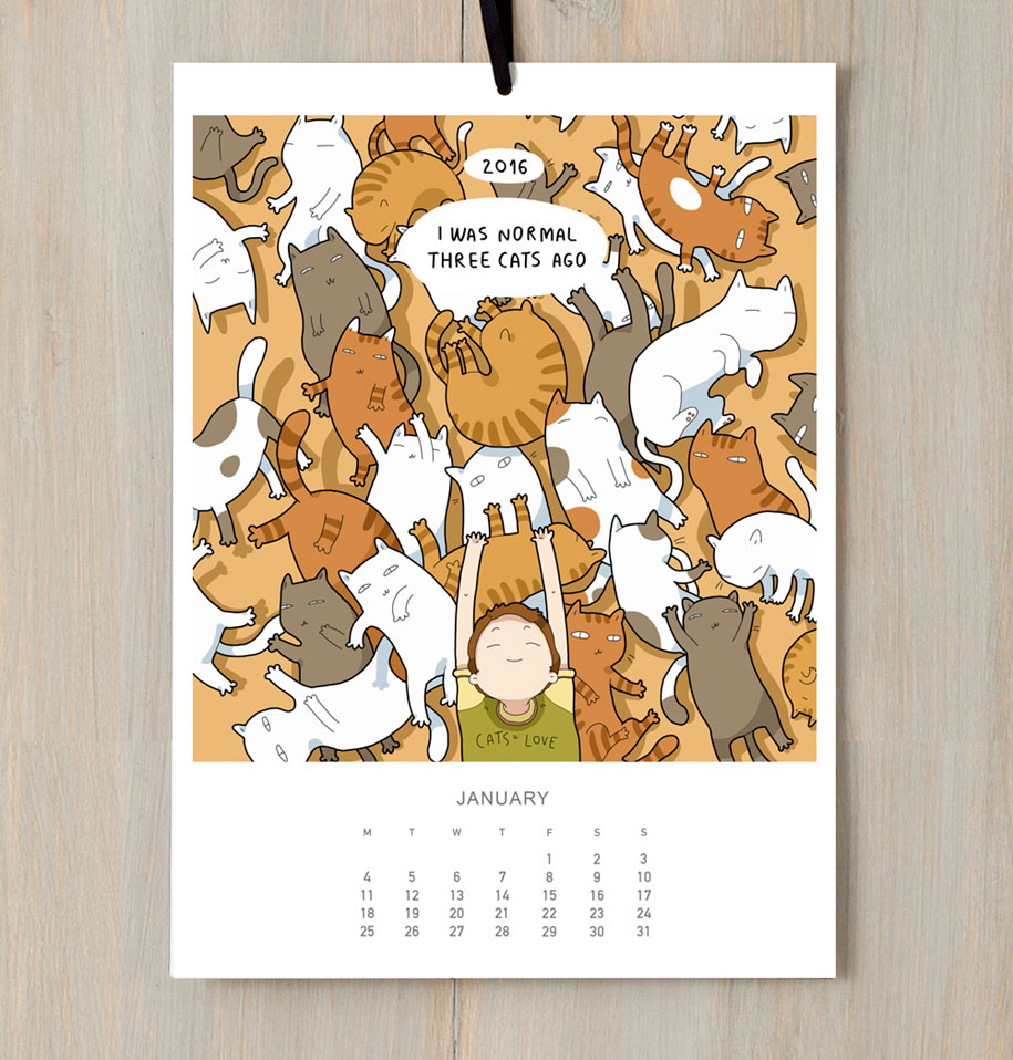 A Funny Cat Calendar For All The Cat Lovers Out There
