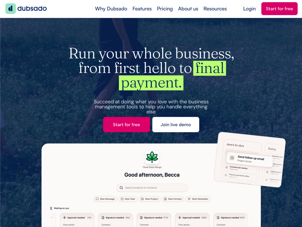 Dubsado screenshot