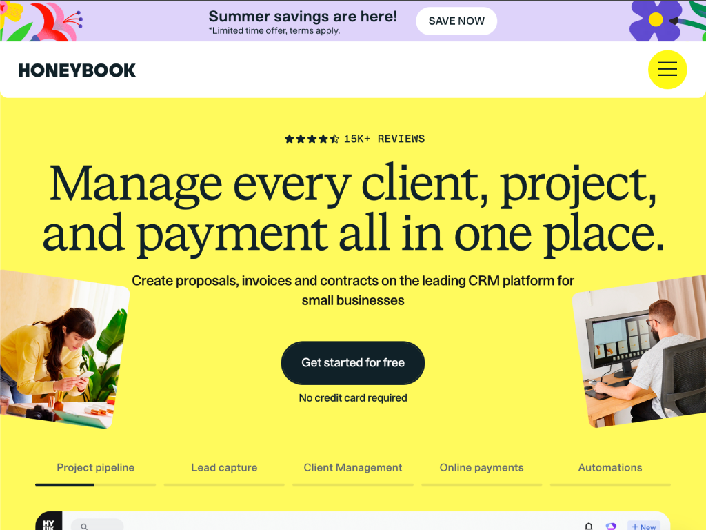 HoneyBook screenshot