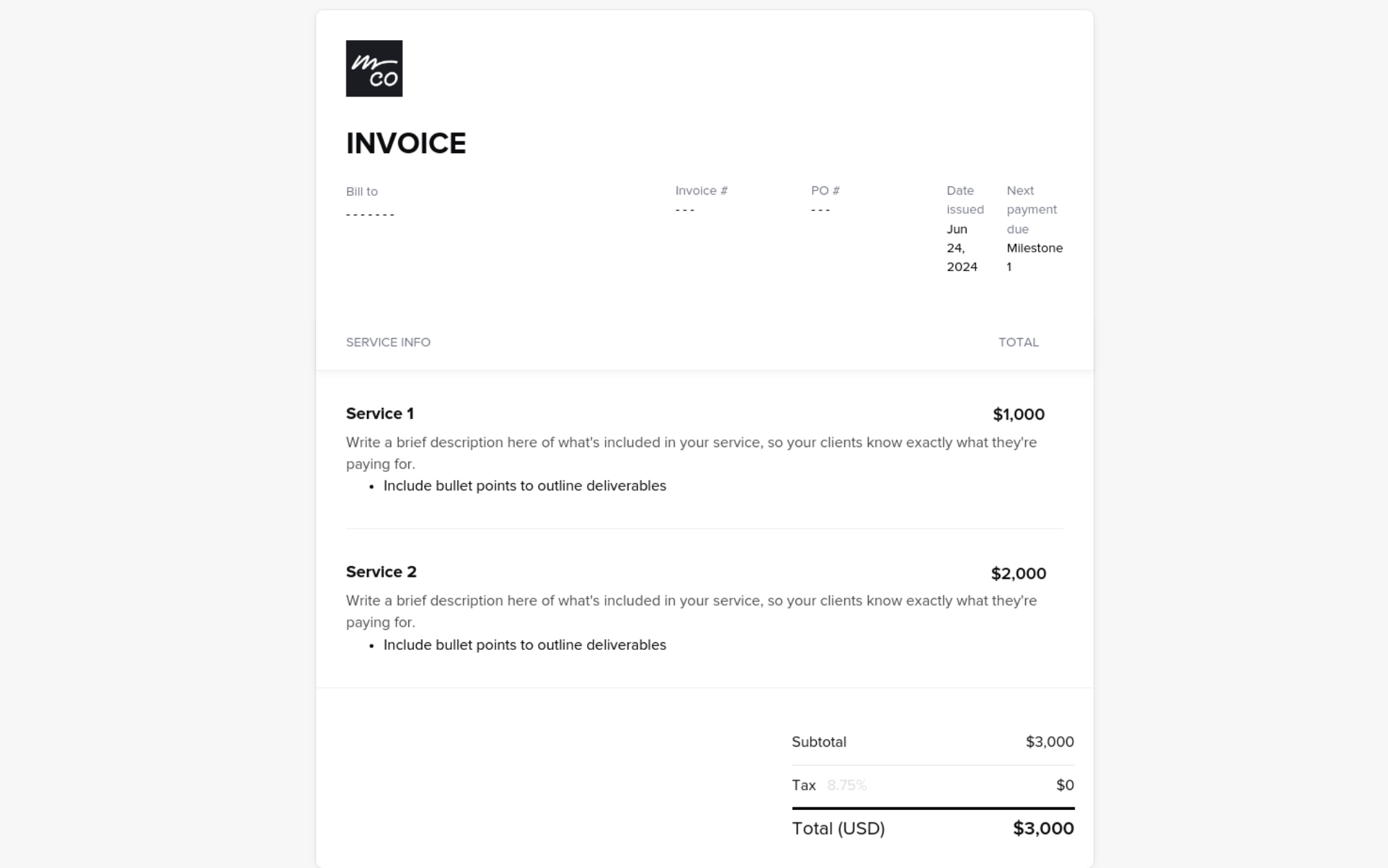 Invoices & payment plans