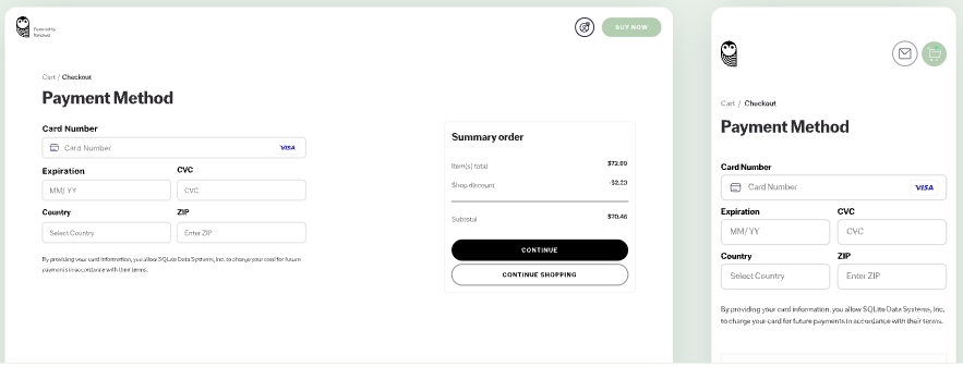 Embeddable checkout