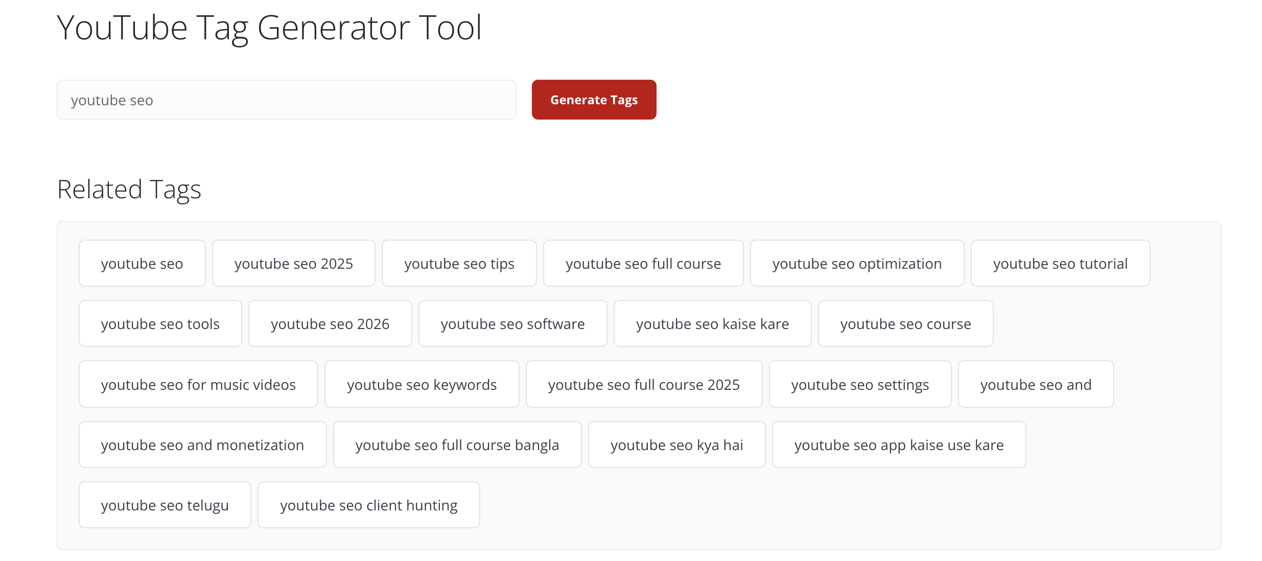 Tag Generator & Tag Extractor