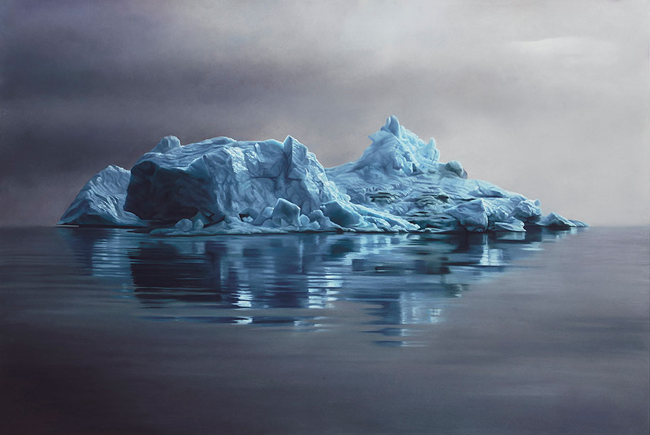 Hyper Realistic Pastel Drawings of Greenland's Icebergs Raise Awareness