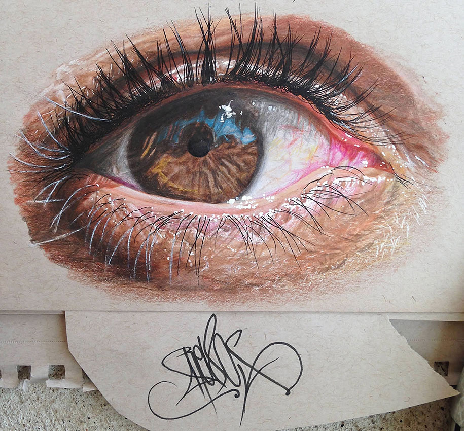19-Year-Old Artist Draws Hyper-Realistic Eyes Using Only ...
