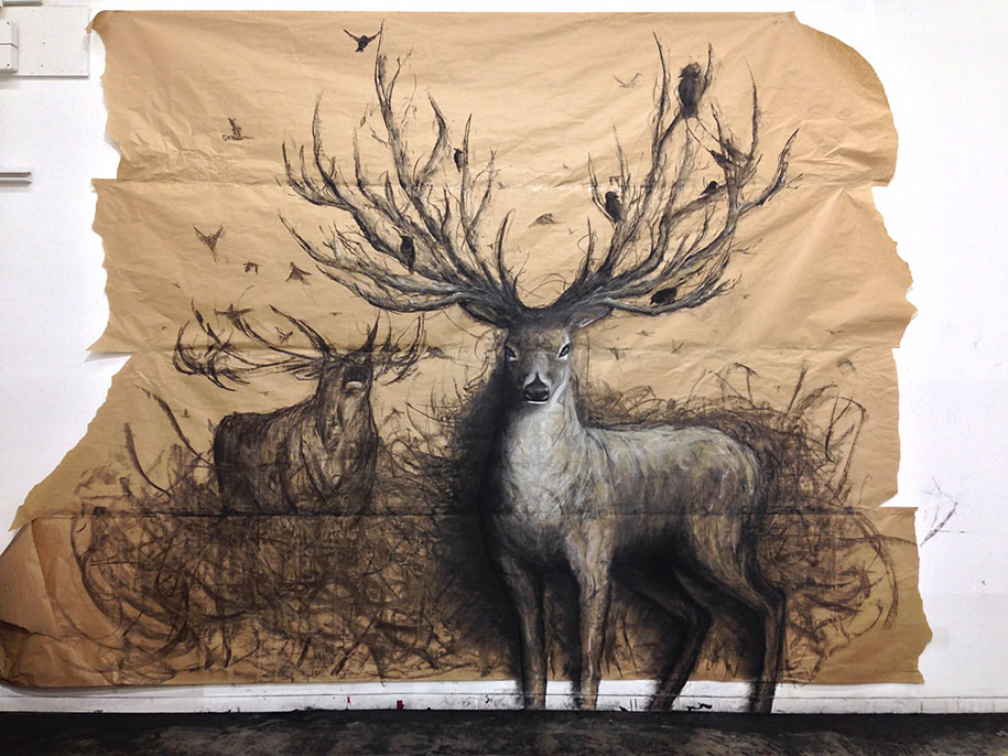 These Dark 3D Drawings Pop Out Of Paper As Life-Sized Animals | DeMilked