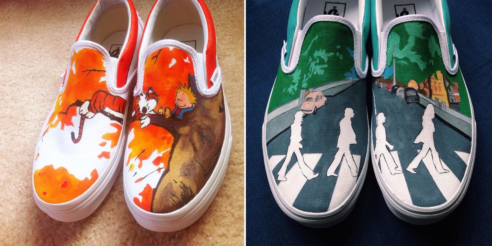 Artist Hand-Paints Shoes With Calvin And Hobbes, Pink Floyd, And Other