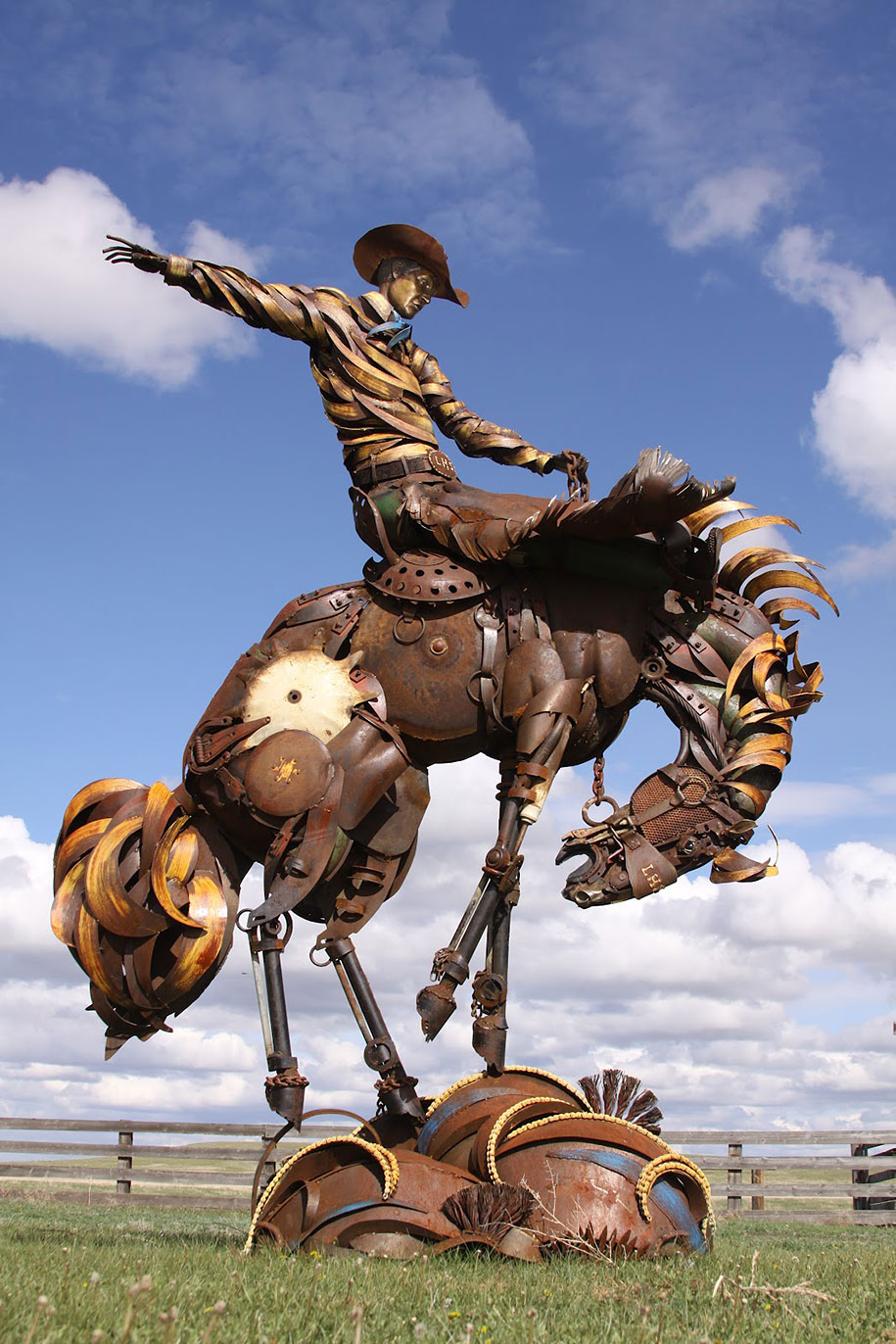 Scrap Metal Sculptures Made Of Old Farm Equipment by John ...