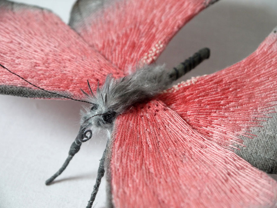Fluffy Textile Moths And Butterflies By Yumi Okita | DeMilked