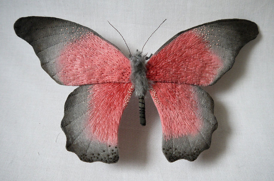 Fluffy Textile Moths And Butterflies By Yumi Okita | DeMilked