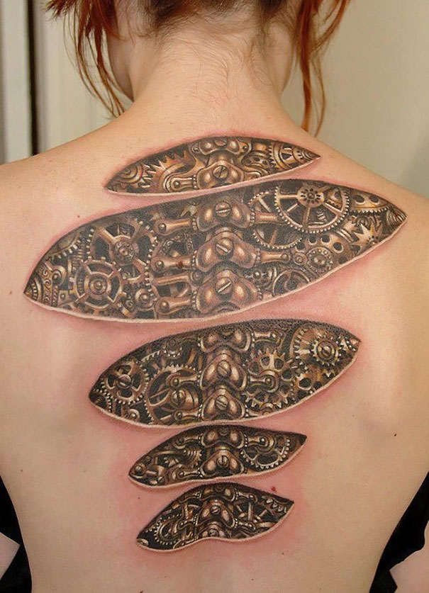amazing 3d tattoo art 8 - 56  Tatuagens em 3D que irão bagunçar sua mente