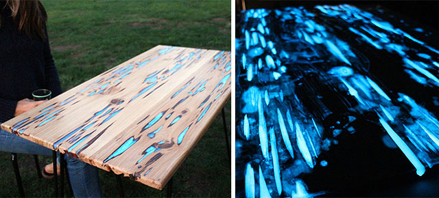 Awesome DIY Table With Glow-In-The-Dark Resin | DeMilked