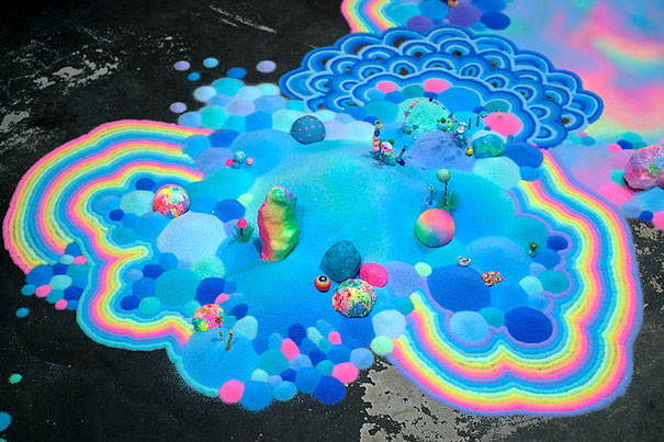 Colorful Floor Installations Made Of Candy And Glitter, Oh