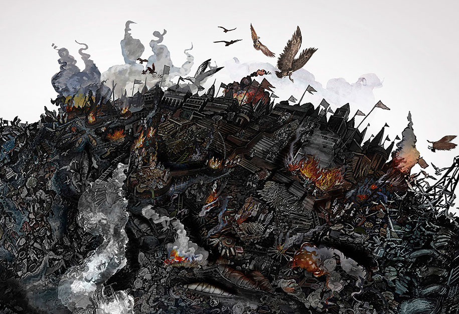 Artists Draw Detailed Illustration Of A World Destroyed By 