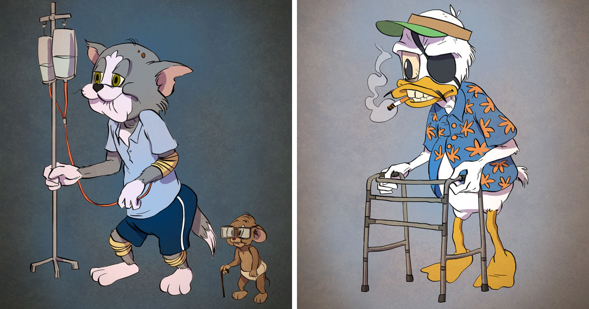 Cartoon Characters Show Their Real Age | DeMilked