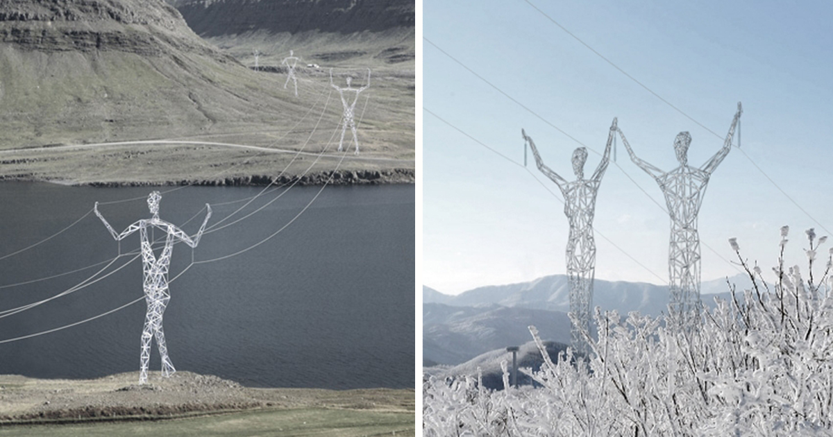 Architects Turned Boring Electricity Pylons Into Majestic Human-Shaped