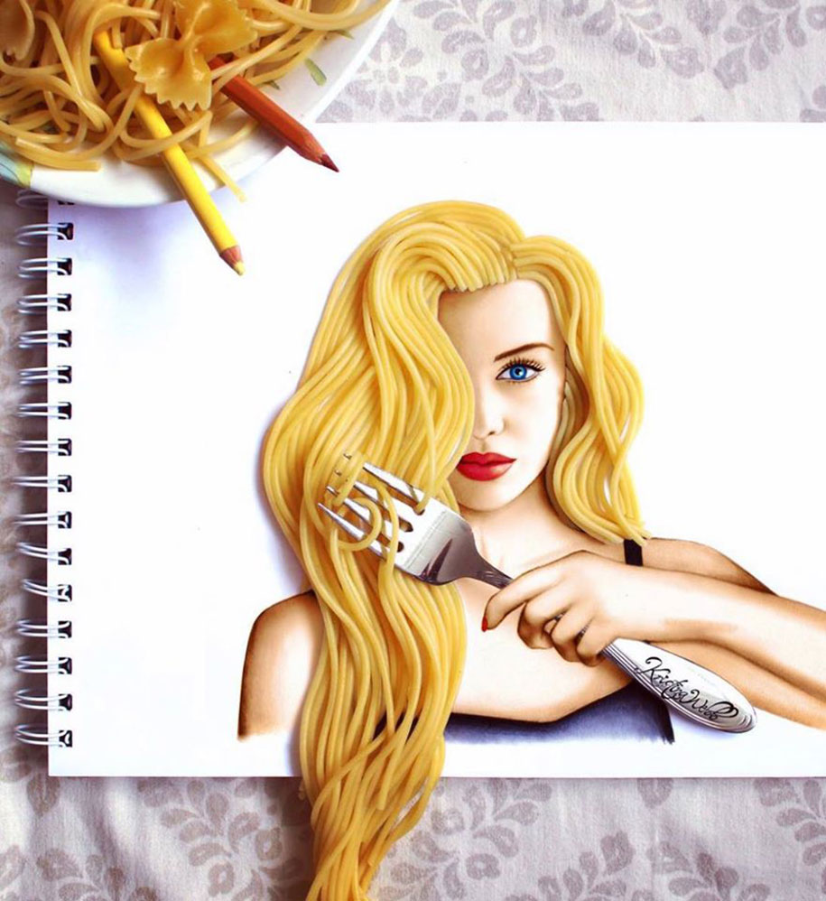 19 Year Old Artist Uses Real Objects To Complete Her Drawings