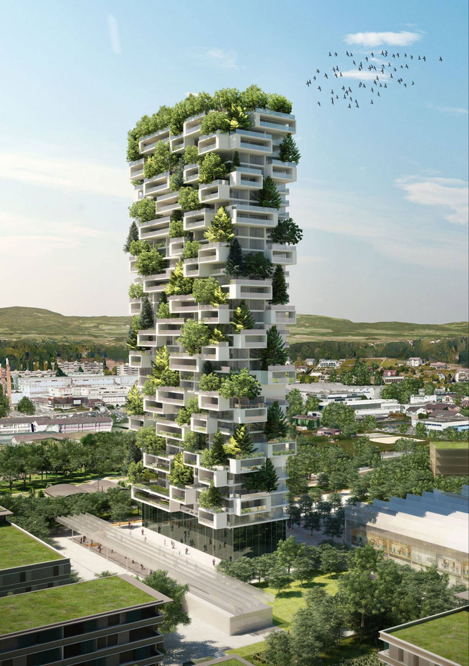 384ft-Tall Apartment Tower To Be World's First Vertical Evergreen ...