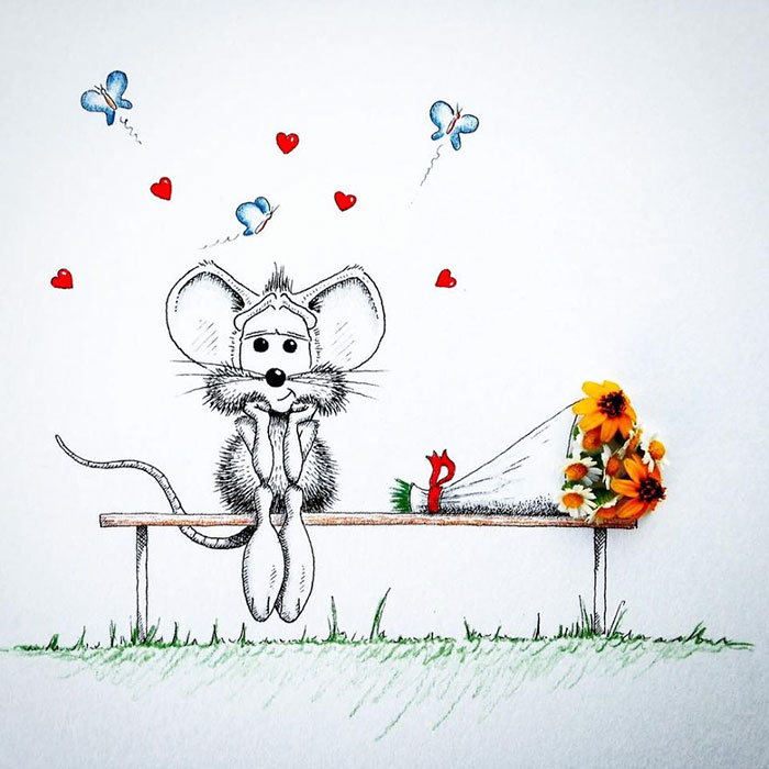 Cute Cartoon Mouse Just Won T Stay Inside The Page Demilked,Blue And Gold Macaw