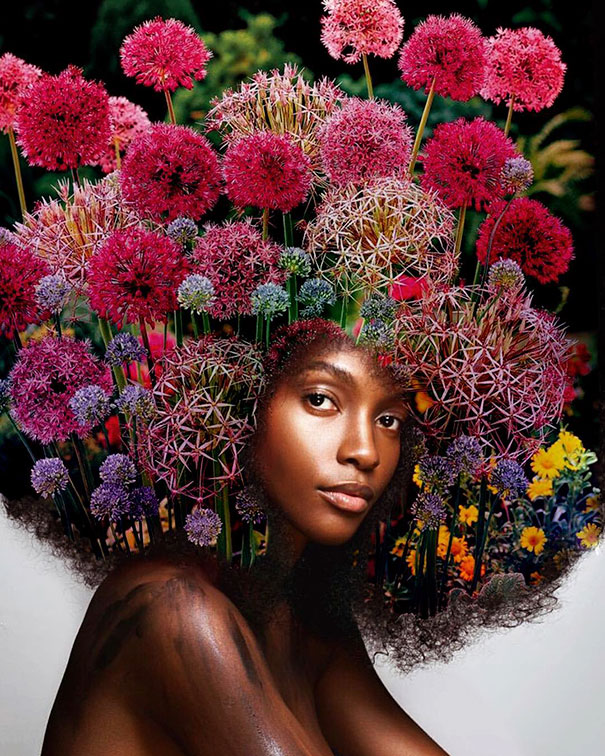 Artist Turns Afro Hairstyles Into Flowery Galaxies To ...
