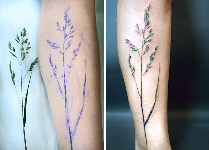 flower tattoo real flower
