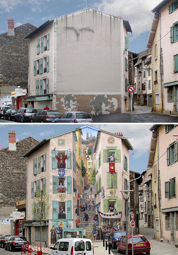 street art hyper realistic fake facades patrick commecy 1 - Artista francês transforma fachadas de prédios em desenhos cheios de vida