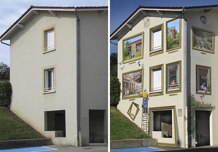 street art hyper realistic fake facades patrick commecy 12 - Artista francês transforma fachadas de prédios em desenhos cheios de vida