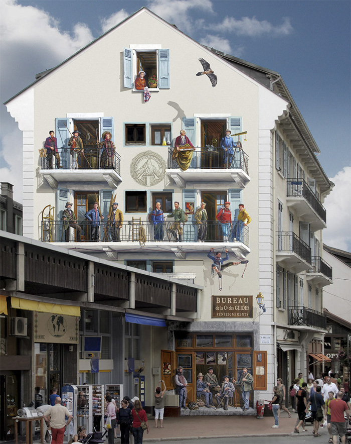 street art hyper realistic fake facades patrick commecy 14 - Artista francês transforma fachadas de prédios em desenhos cheios de vida
