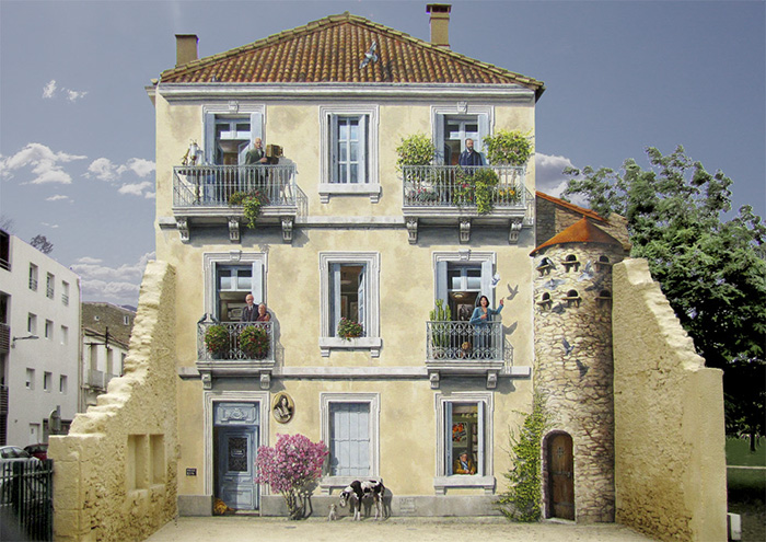 street art hyper realistic fake facades patrick commecy 15 - Artista francês transforma fachadas de prédios em desenhos cheios de vida