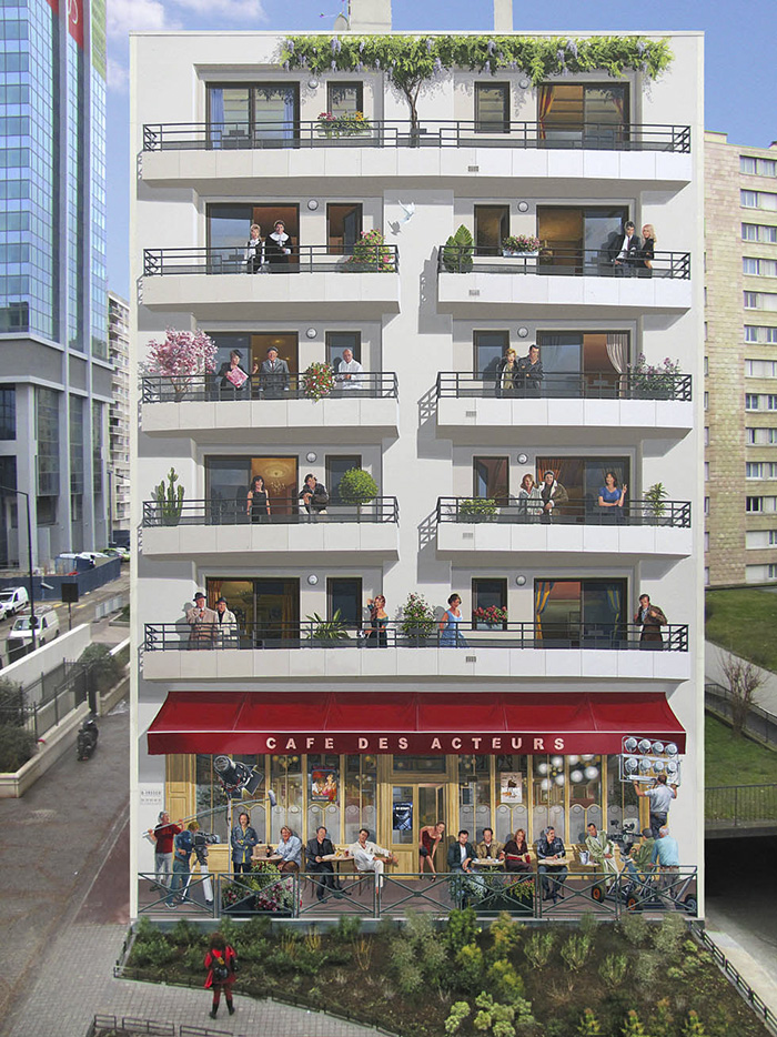 street art hyper realistic fake facades patrick commecy 17 - Artista francês transforma fachadas de prédios em desenhos cheios de vida
