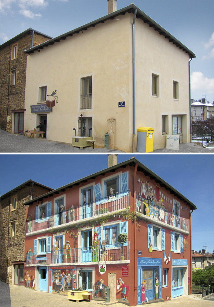 street art hyper realistic fake facades patrick commecy 27 - Artista francês transforma fachadas de prédios em desenhos cheios de vida