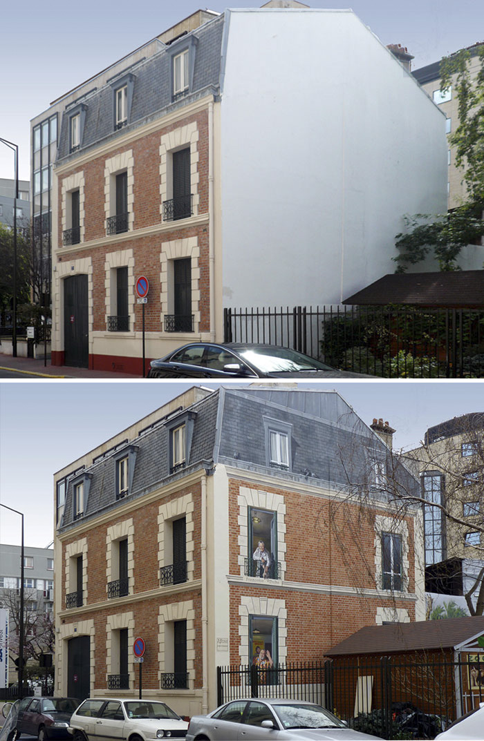 street art hyper realistic fake facades patrick commecy 28 - Artista francês transforma fachadas de prédios em desenhos cheios de vida