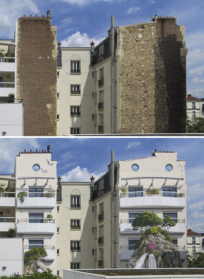 street art hyper realistic fake facades patrick commecy 29 - Artista francês transforma fachadas de prédios em desenhos cheios de vida