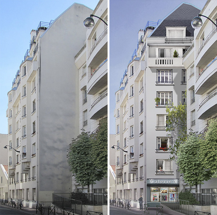 street art hyper realistic fake facades patrick commecy 4 - Artista francês transforma fachadas de prédios em desenhos cheios de vida