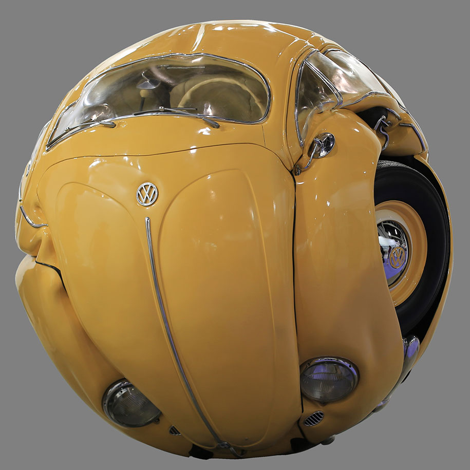 car balls cars compressed into perfect spheres ichwan noor 8 - Artista transforma Fusca de verdade em esferas perfeitas