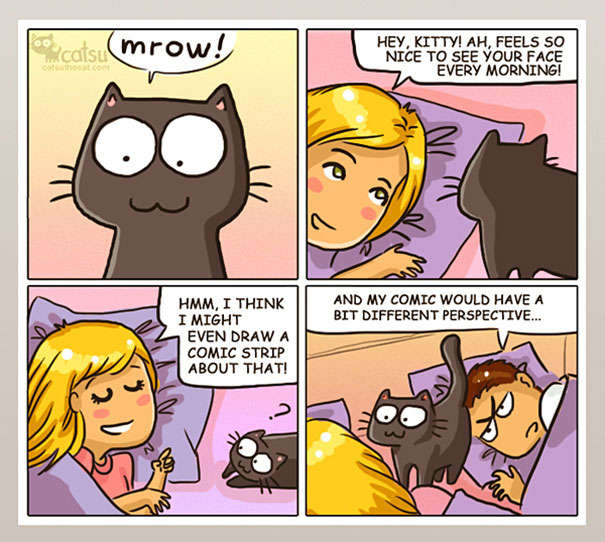 15 Comics Show Why It's Never Boring To Live With A Cat