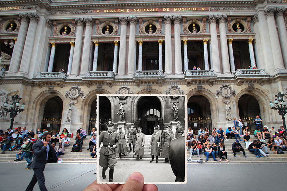 old paris past now photography julien knez 11 - Paris no passado nestas fotos justapostas