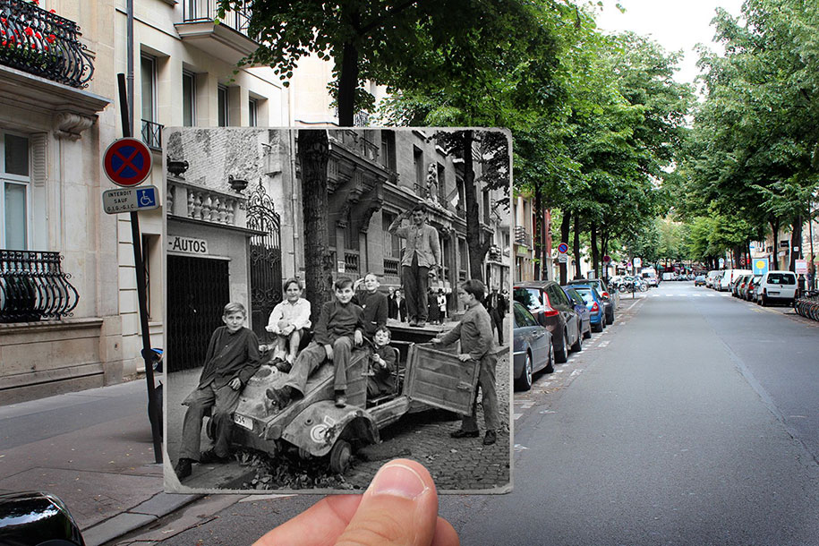 old paris past now photography julien knez 2 - Paris no passado nestas fotos justapostas