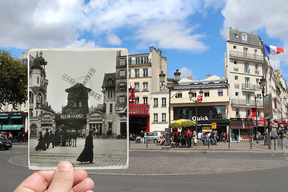 old paris past now photography julien knez 3 - Paris no passado nestas fotos justapostas