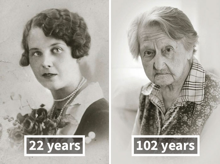 young vs old portraits faces of century jan langer 13 - Impressionante série de retratos: Centenários antes de depois