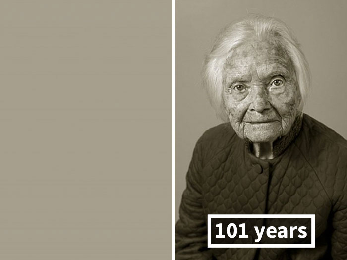 young vs old portraits faces of century jan langer 3 - Impressionante série de retratos: Centenários antes de depois
