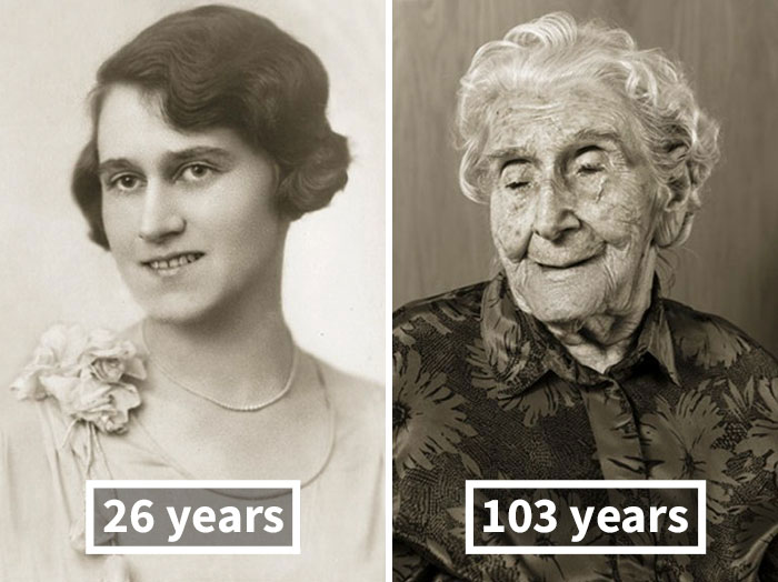 young vs old portraits faces of century jan langer 7 - Impressionante série de retratos: Centenários antes de depois