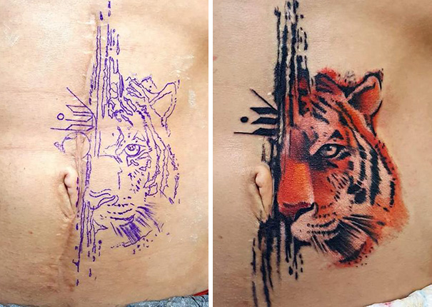 scars tattoos cover up 30 - 50 Incríveis tatuagens de encobrimento de cicatrizes