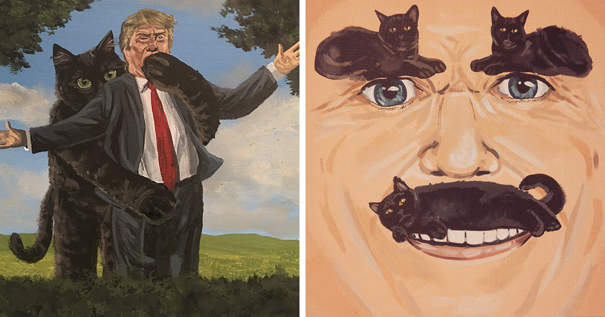 These Surrealist Cat Paintings Are So Weird, It's Hilarious | DeMilked