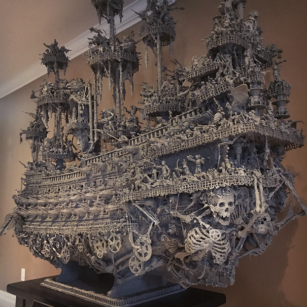 Artist Spends 14 Months Creating A Ghost Ship Statue That ...