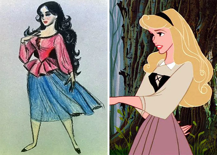 5c9c835f90cf9 concept art sketches original compared disney characters 7 5c9893425a6d3  700 - Personagens da Disney em comparação com sua arte conceitual original