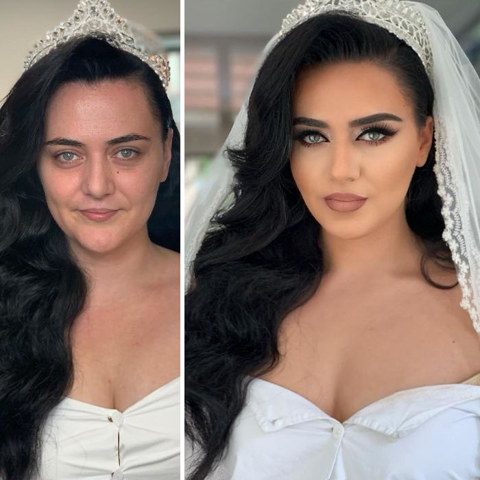 5d4d3da205ad5 bride 6 5d4bd01720a81  700 - 23 lindas noivas antes e depois de sua maquiagem de Casamento
